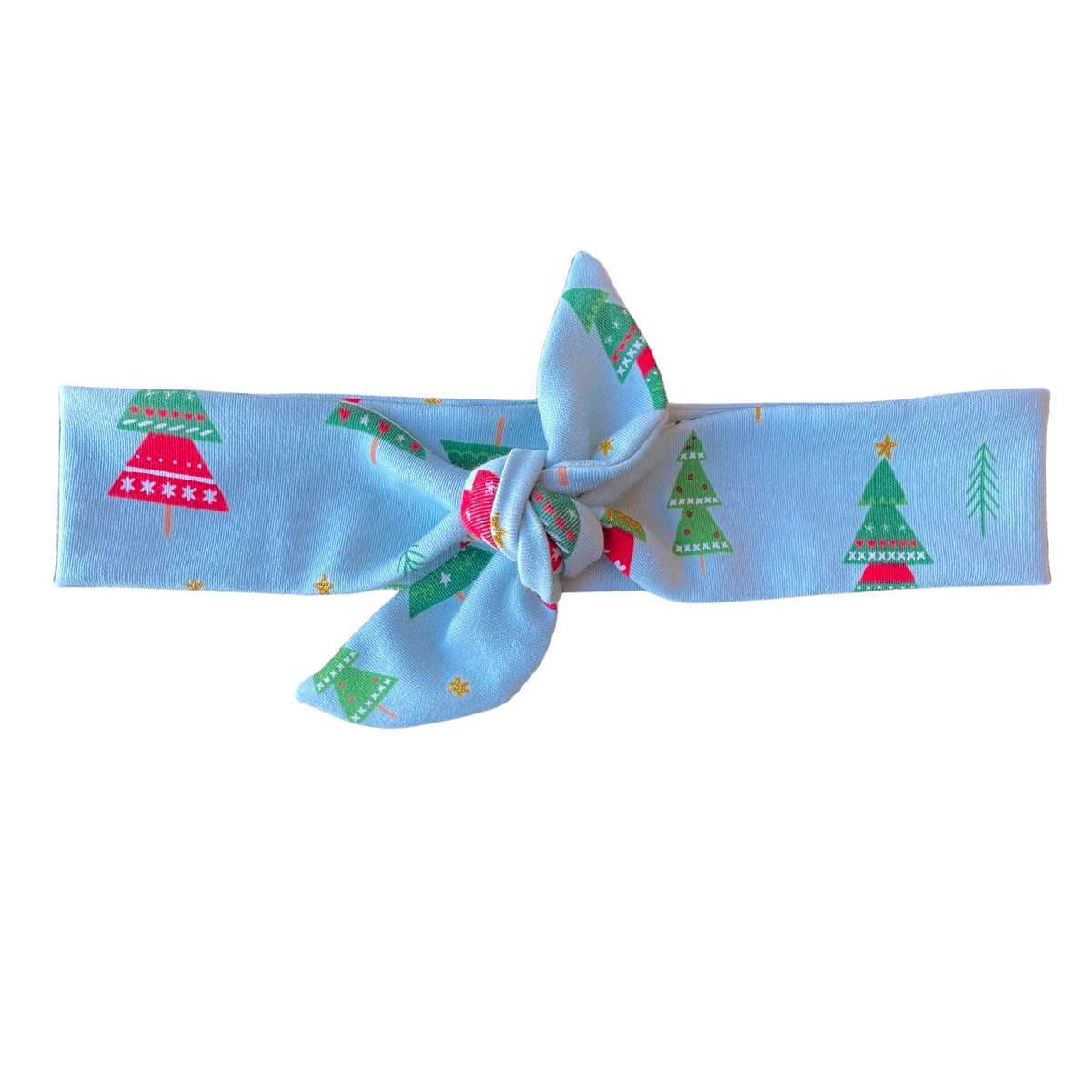 Light Blue Christmas Tree Tie Headband