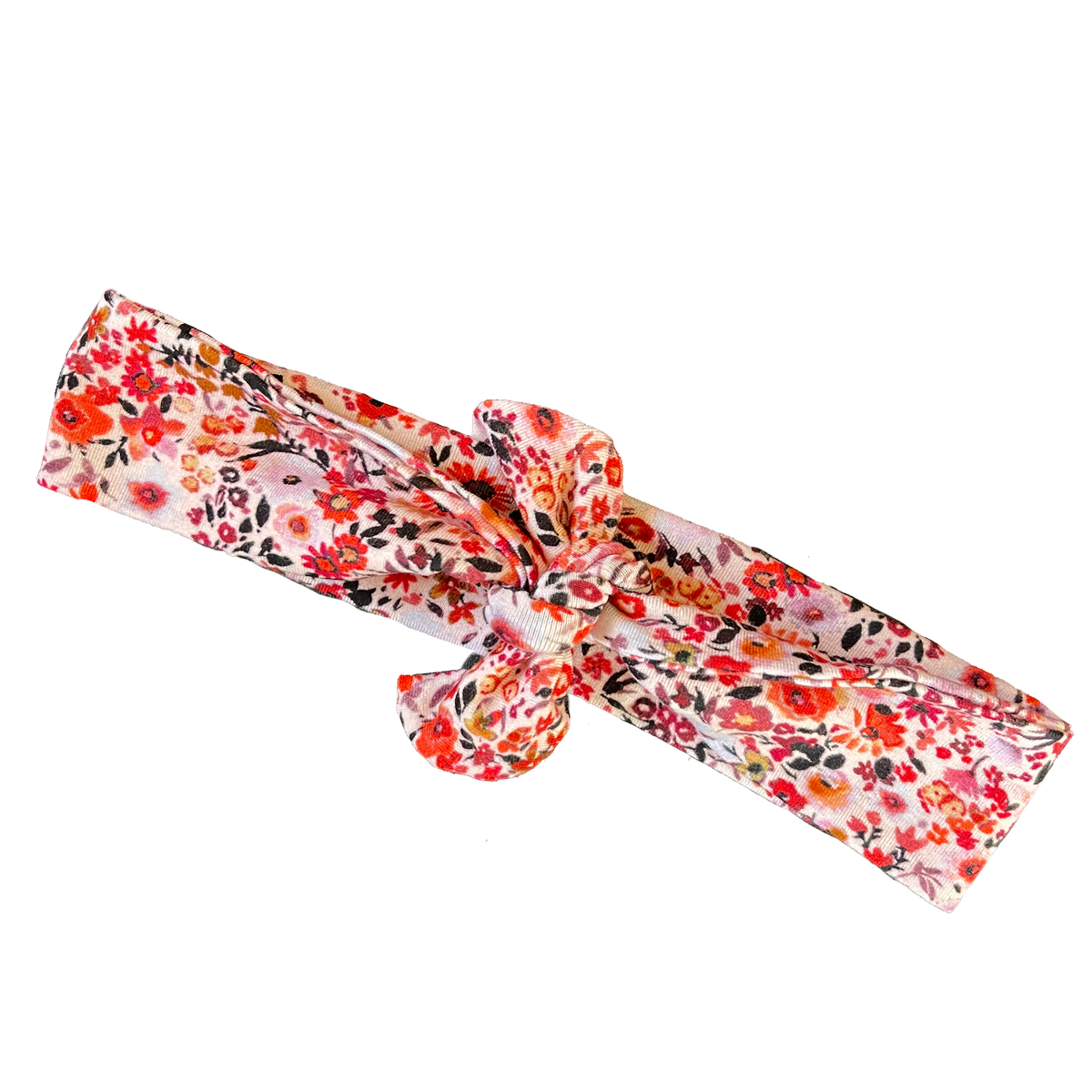 Red &amp; Pink Floral Tie Headband