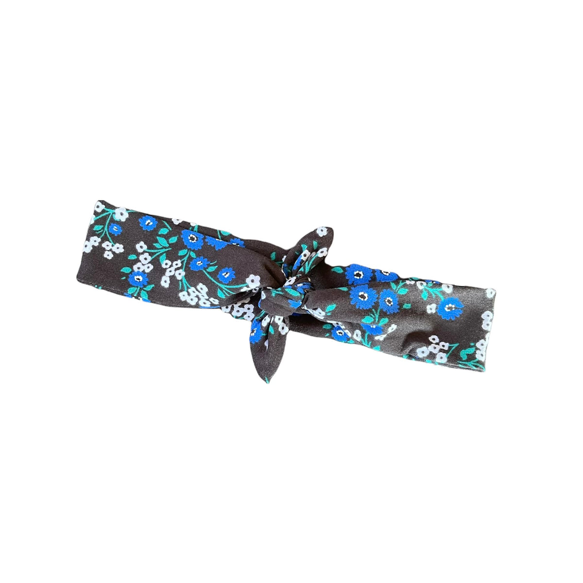 Black &amp; Blue Floral Tie Headband